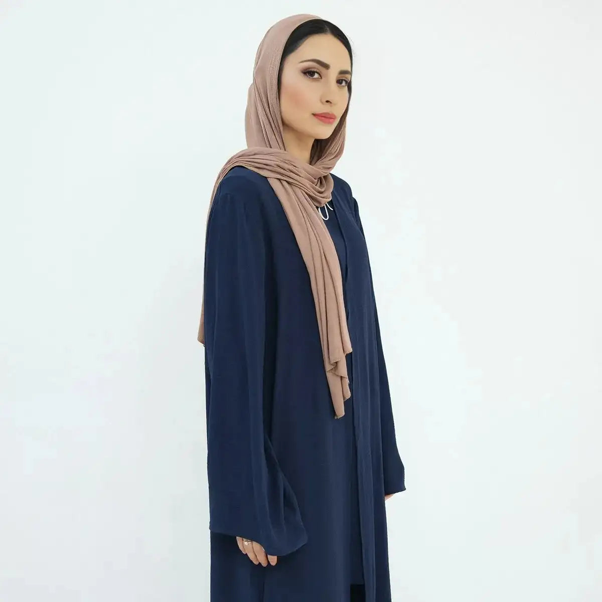 Ensemble 3 pièces haut sans manches et pantalon avec robe abaya ouverte pour femmes musulmanes