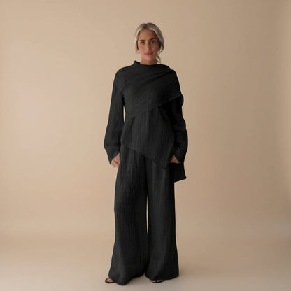 Ensemble 2 pièces froissé haut et pantalon #251034