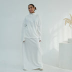 Muslim Women Winter Fall Cotton Co-ord Tops And Skirt Suit Set #251127