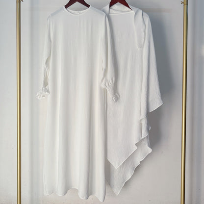 Ensemble 2 pièces Jilbab Robe de prière avec deux couches Khimar pour femmes arabes