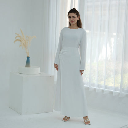 Robe abaya en crêpe avec ceinture à nouer sur le côté #251077