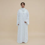 Muslim Women 3D Floral Embellishments Double Layers Open Abaya Dress With Hijab #261187