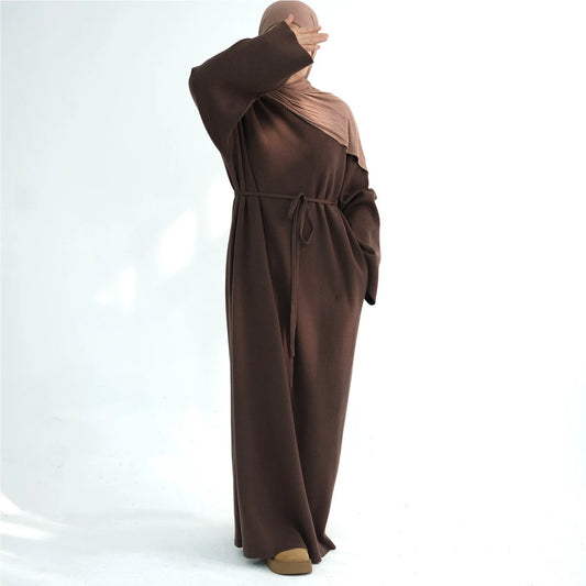 Robe Abaya en tricot épais et épais pour l'hiver et l'automne #24916
