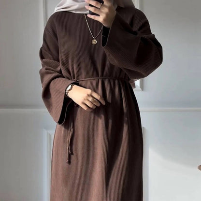 Robe Abaya en tricot épais pour l'hiver et l'automne #24930