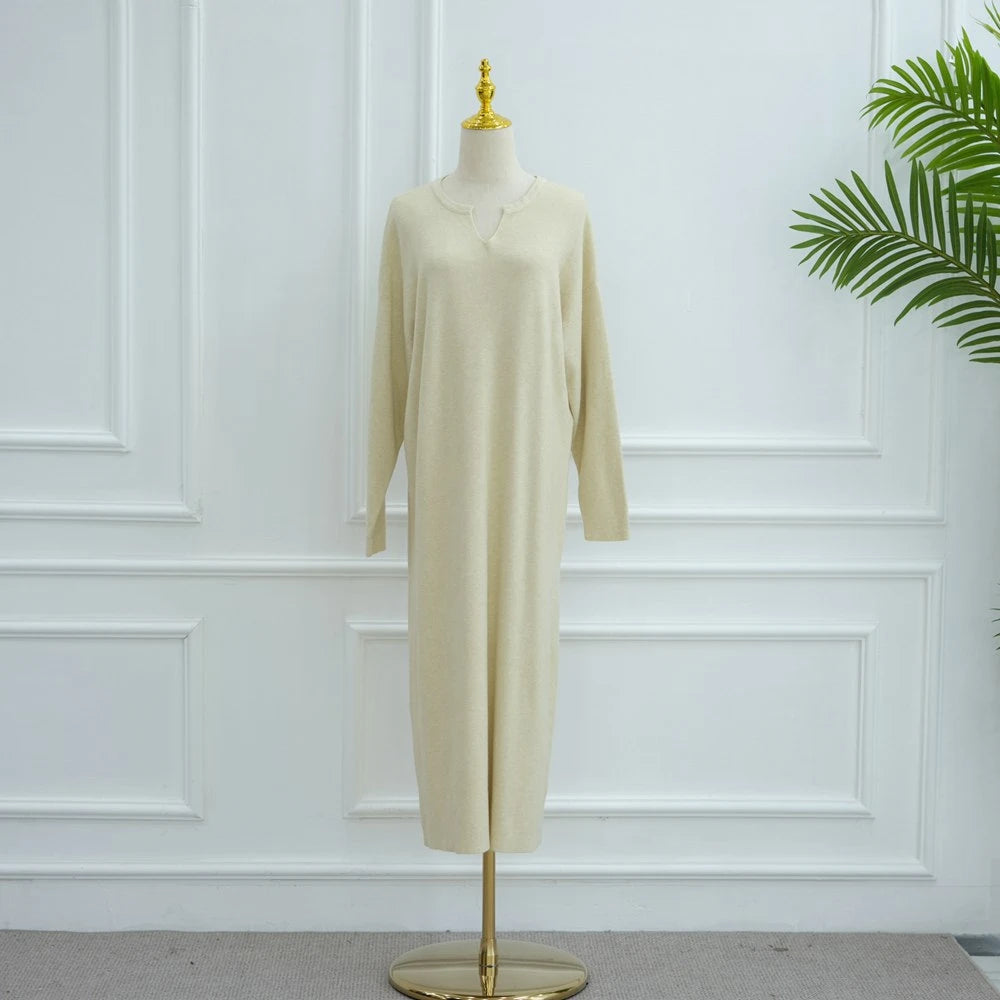 Robe Abaya en maille épaisse et lourde #25W011