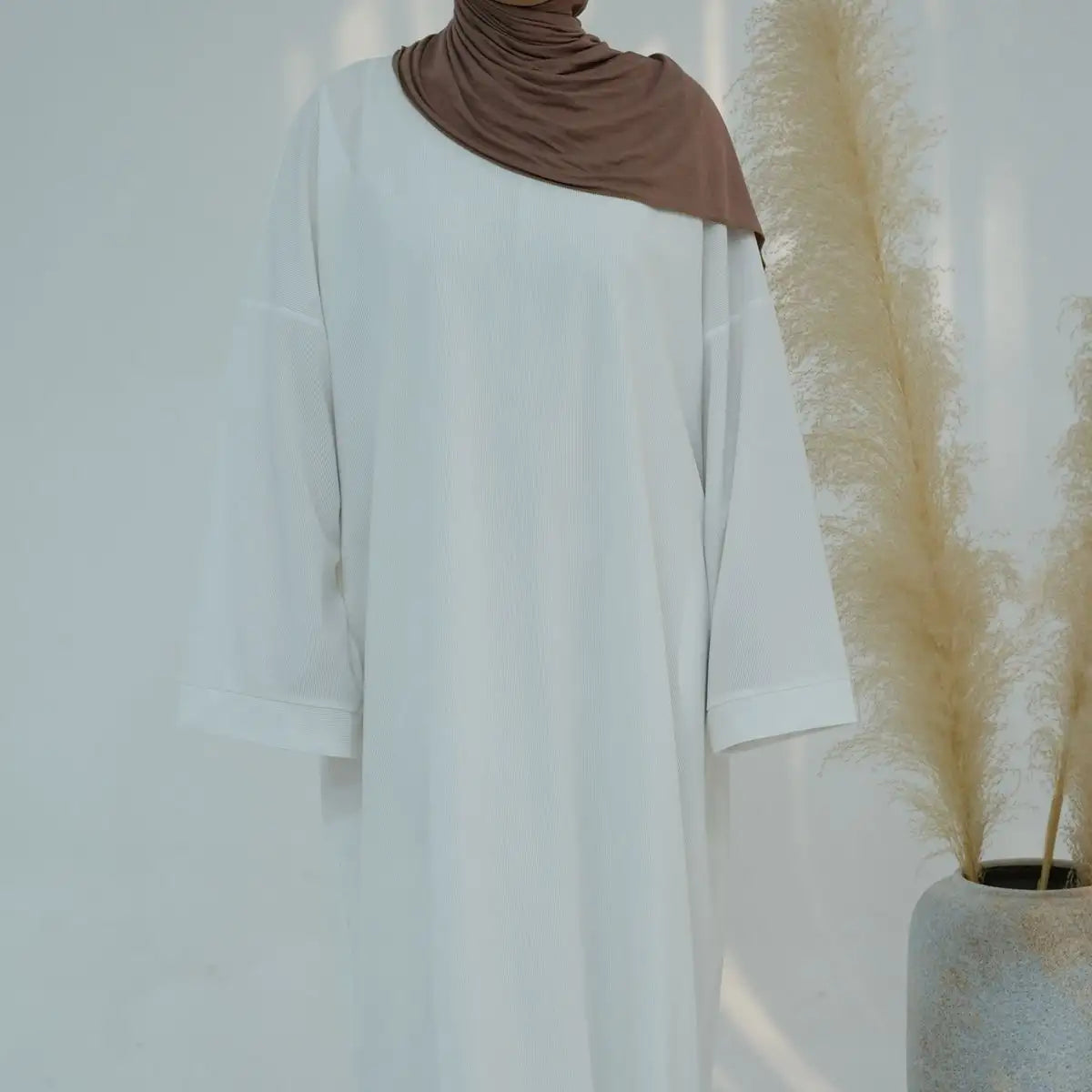 Robe Abaya en velours côtelé épais avec poche pour l'hiver et l'automne #24926