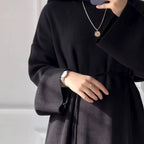 Robe Abaya en tricot épais pour l'hiver et l'automne #24930
