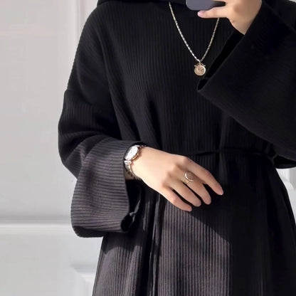 Robe Abaya en tricot épais pour l'hiver et l'automne #24930