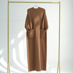 Heavy Thick Winter Fall Knitted Abaya Dress #24917