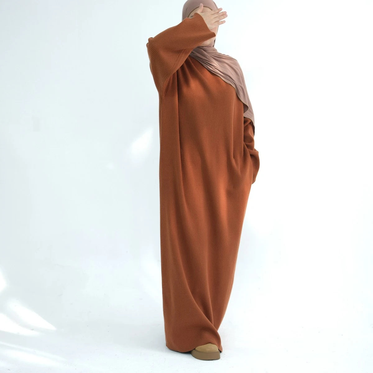 Robe Abaya en tricot épais et épais pour l'hiver et l'automne #24916