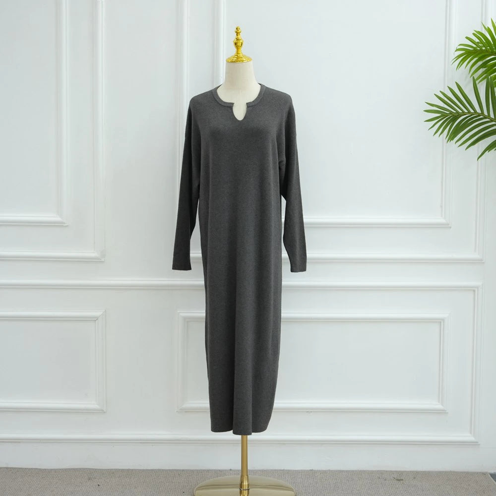Robe Abaya en maille épaisse et lourde #25W011