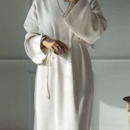 Robe Abaya en tricot épais pour l'hiver et l'automne #24930