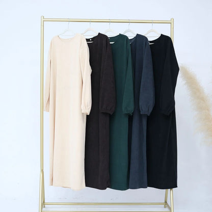 Robe Abaya en velours côtelé hiver-automne #24923