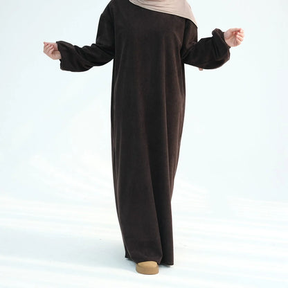 Robe Abaya en velours côtelé hiver-automne #24923
