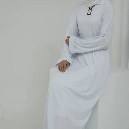 Robe Abaya en tissu tricoté pour femme musulmane, idéale pour l'hiver et l'automne