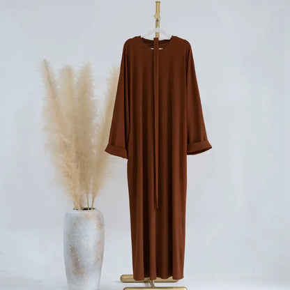 Robe Abaya en tissu tricoté pour femme musulmane, idéale pour l'hiver et l'automne