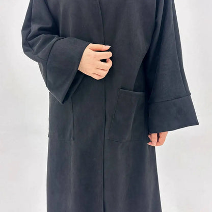 Cardigan en velours ouvert pour l'hiver et l'automne