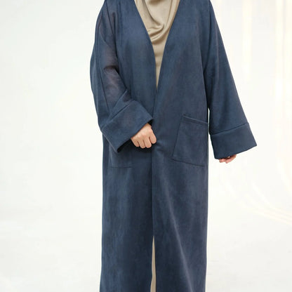 Cardigan en velours ouvert pour l'hiver et l'automne