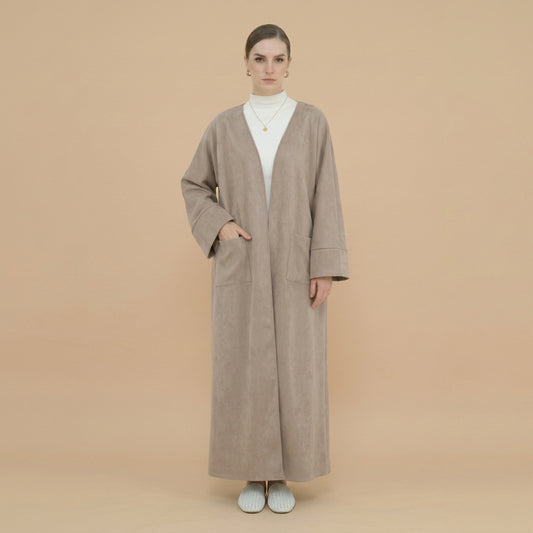 Cardigan en velours ouvert pour l'hiver et l'automne