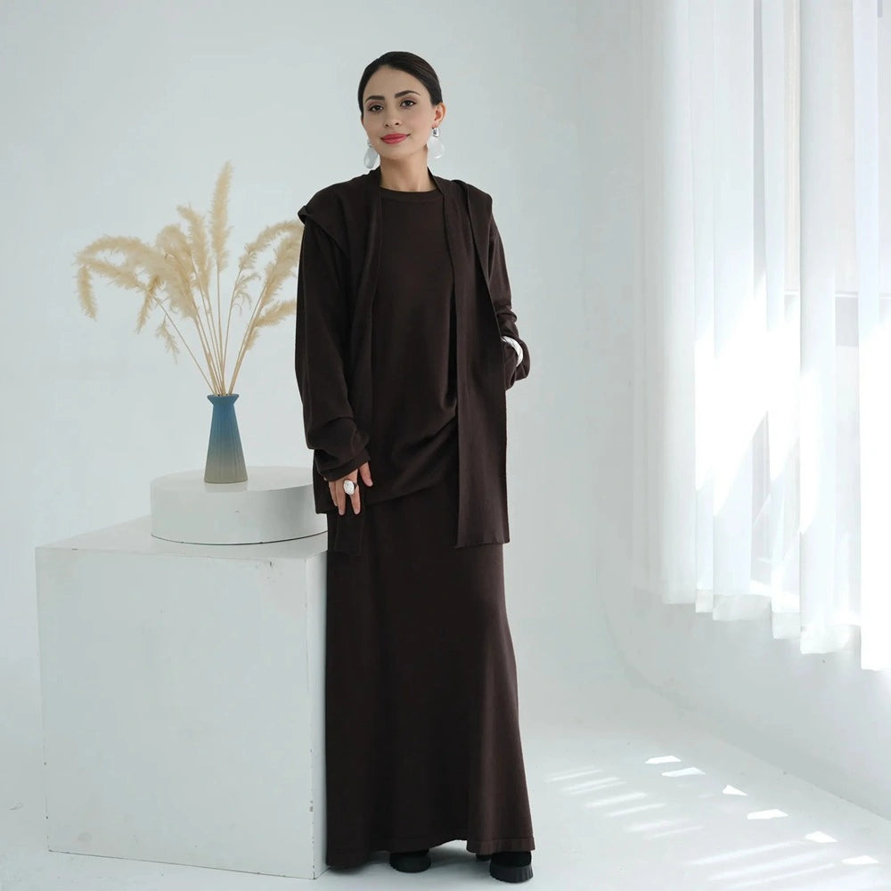 winter fall abaya, winter abaya, kintted abaya