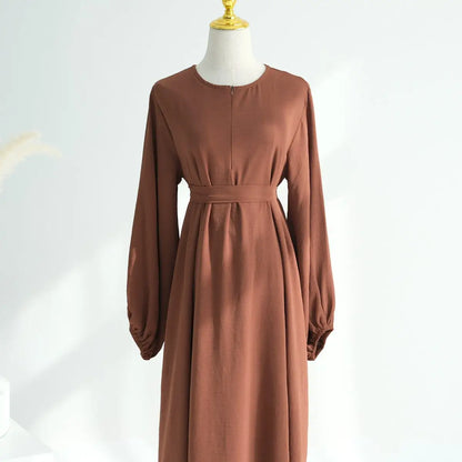 Robe Abaya à manches bouffantes pour femmes musulmanes