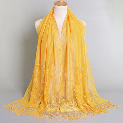 Muslim Women Lace Hollow Tassel Hijab Scarf #26VS069
