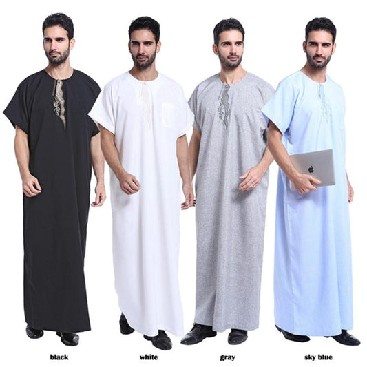Vêtements arabes modernes islamiques pour hommes Thobe marocain