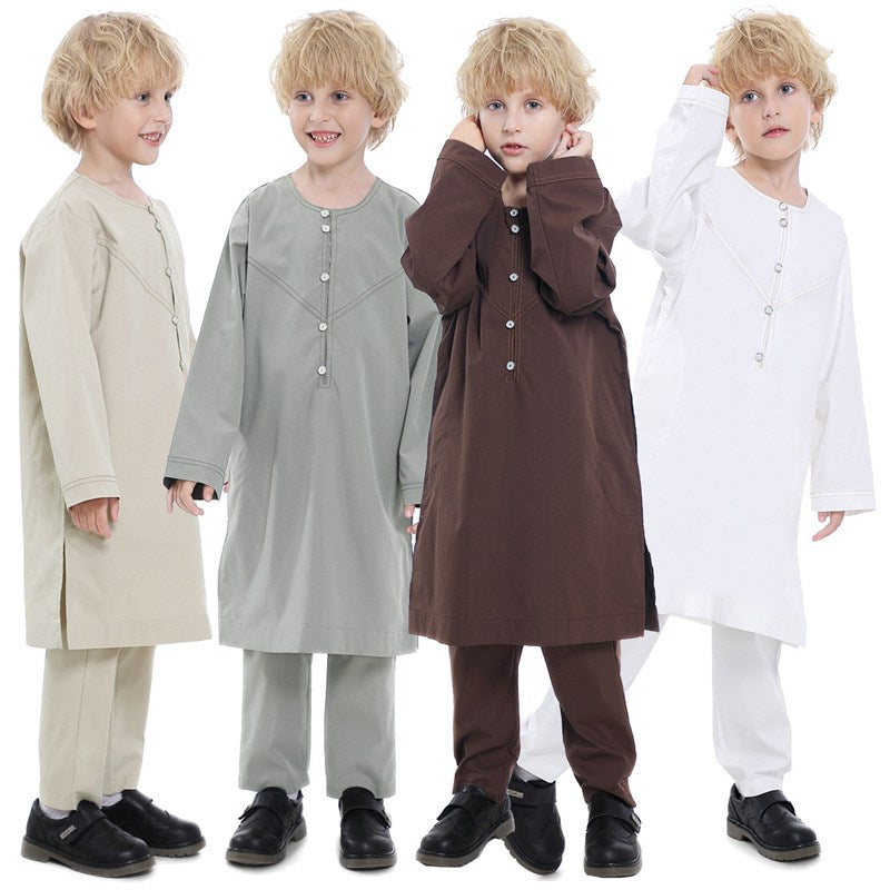 Ensemble haut et pantalon pour garçon musulman arabe