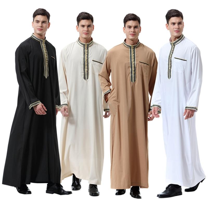 Vêtements pour hommes arabes à manches longues Jubba Thobe Thawb