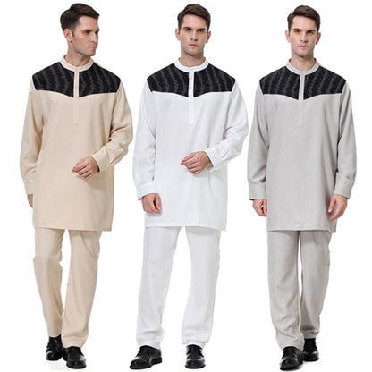 Ensemble de vêtements pour hommes arabes Butang Baju Melayu Lelaki