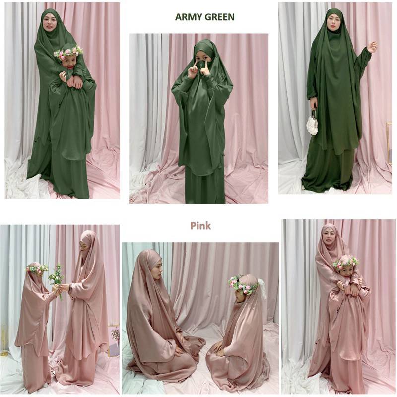 Robe de prière pour femmes musulmanes, jilbab, tenues assorties mère et fille