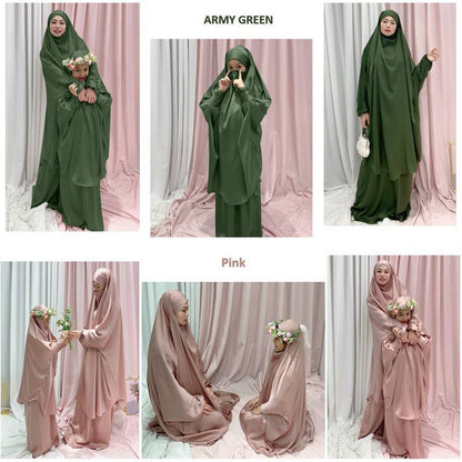 Robe de prière pour femmes musulmanes, jilbab, tenues assorties mère et fille