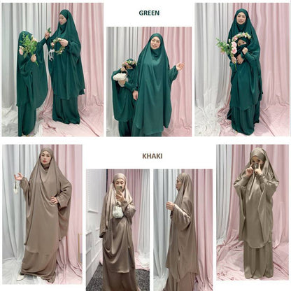 Robe de prière pour femmes musulmanes, jilbab, tenues assorties mère et fille