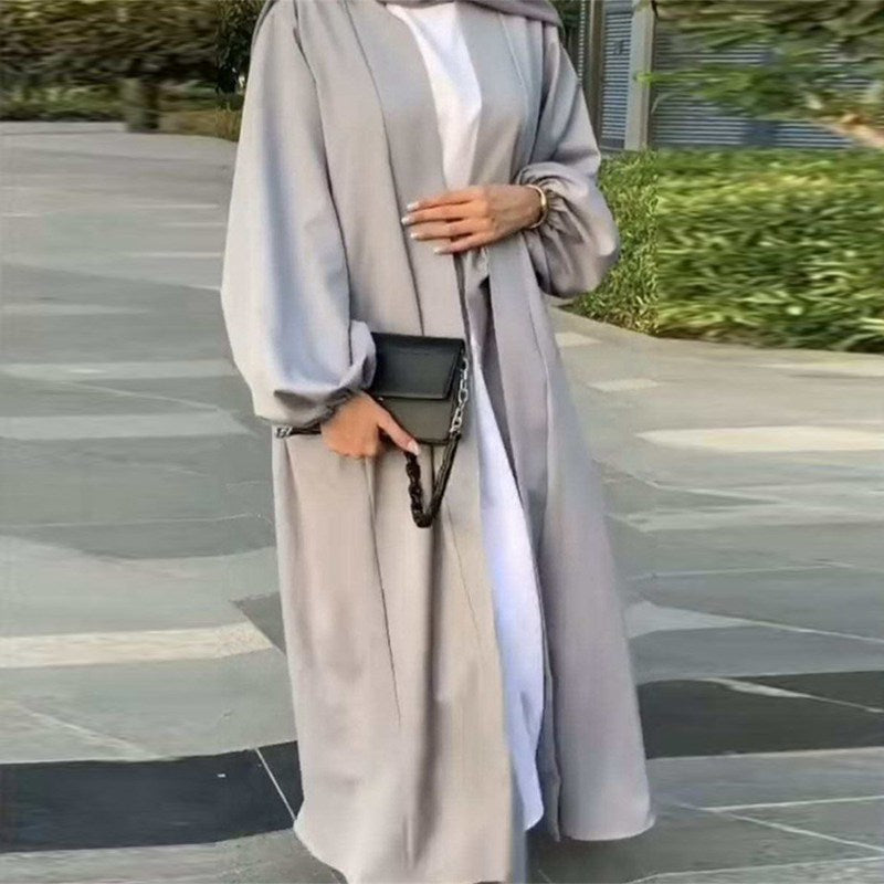 Robe kimono ouverte avec poches et 11 couleurs pour femmes musulmanes