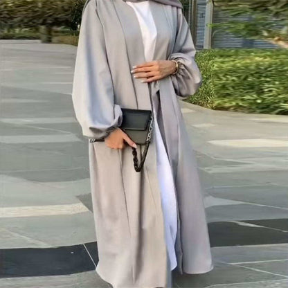 Robe kimono ouverte avec poches et 11 couleurs pour femmes musulmanes