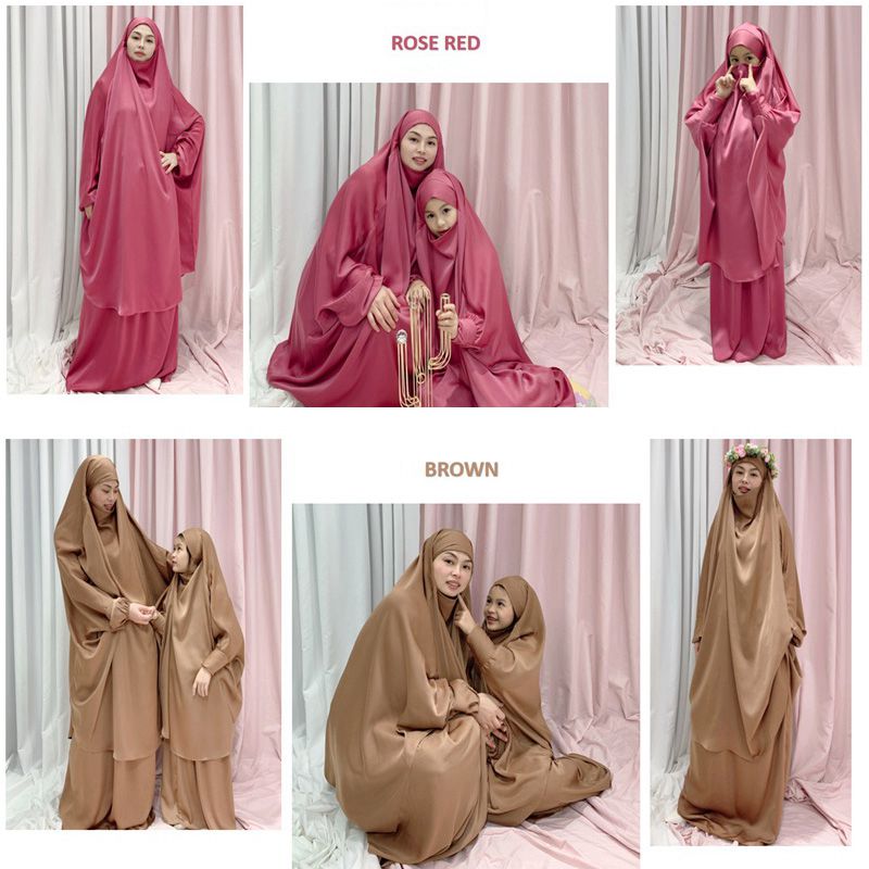 Robe de prière pour femmes musulmanes, jilbab, tenues assorties mère et fille