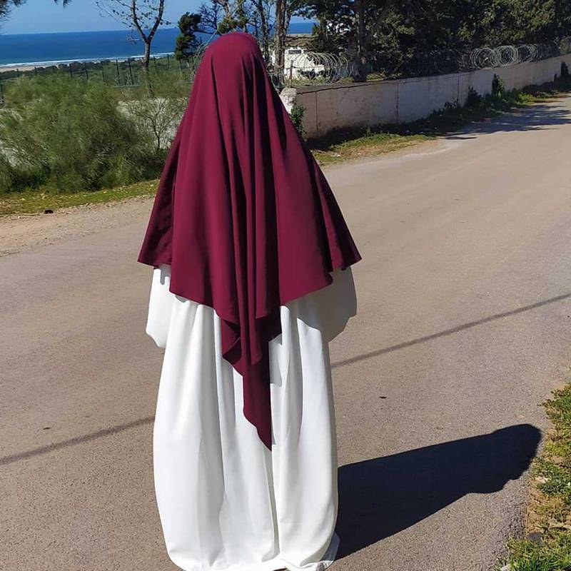 Khimar en mousseline de soie pour femmes musulmanes, hijab aérien