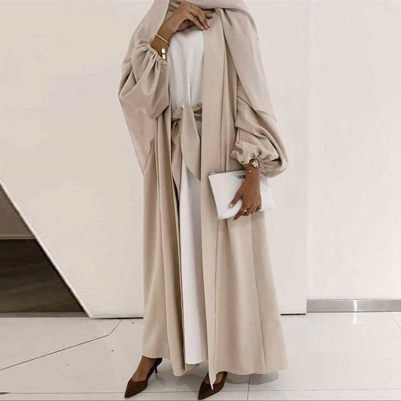 Robe kimono ouverte avec poches et 11 couleurs pour femmes musulmanes
