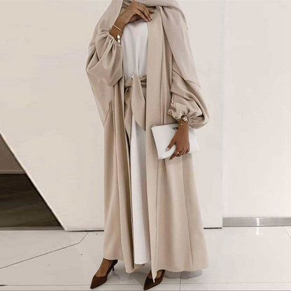 Robe kimono ouverte avec poches et 11 couleurs pour femmes musulmanes