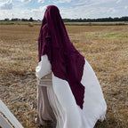 Khimar long en mousseline de soie à 3 couches, 15 options de couleurs pour femmes arabes