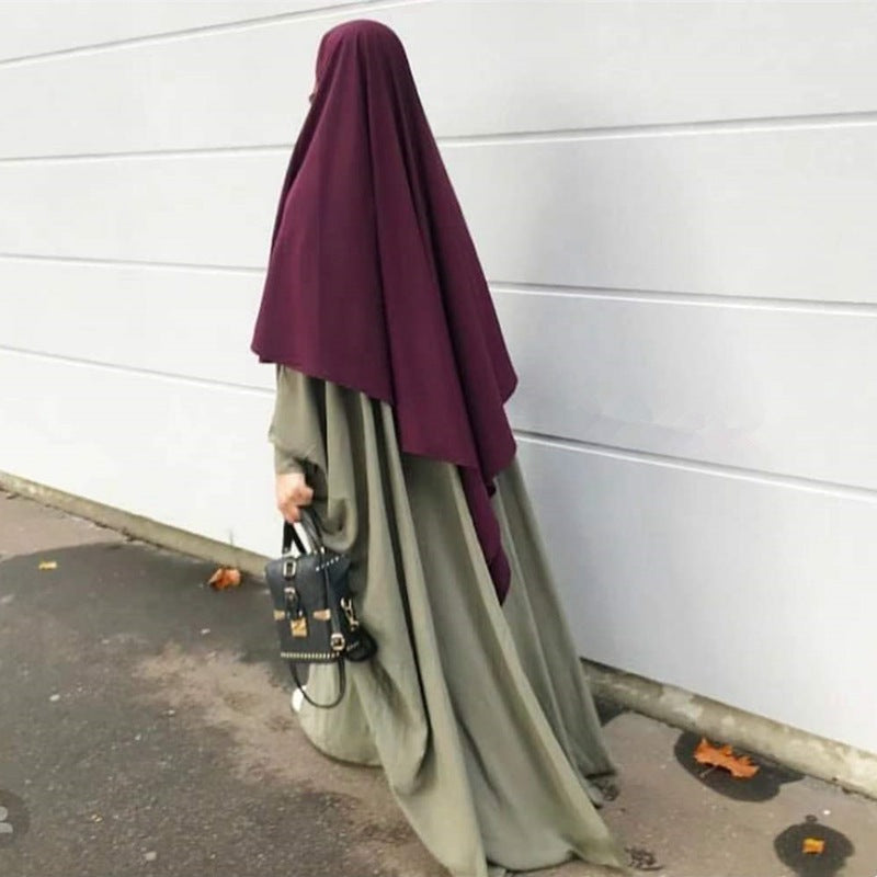 Khimar en mousseline de soie pour femmes musulmanes, hijab aérien