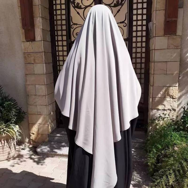 Khimar en mousseline de soie pour femmes musulmanes, hijab aérien