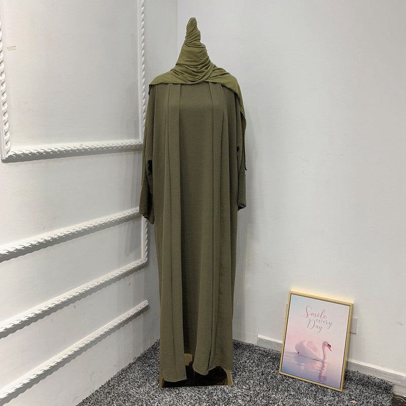Ensemble 3 pièces pour femme arabe, robe abaya, sans abaya, robe intérieure et foulard