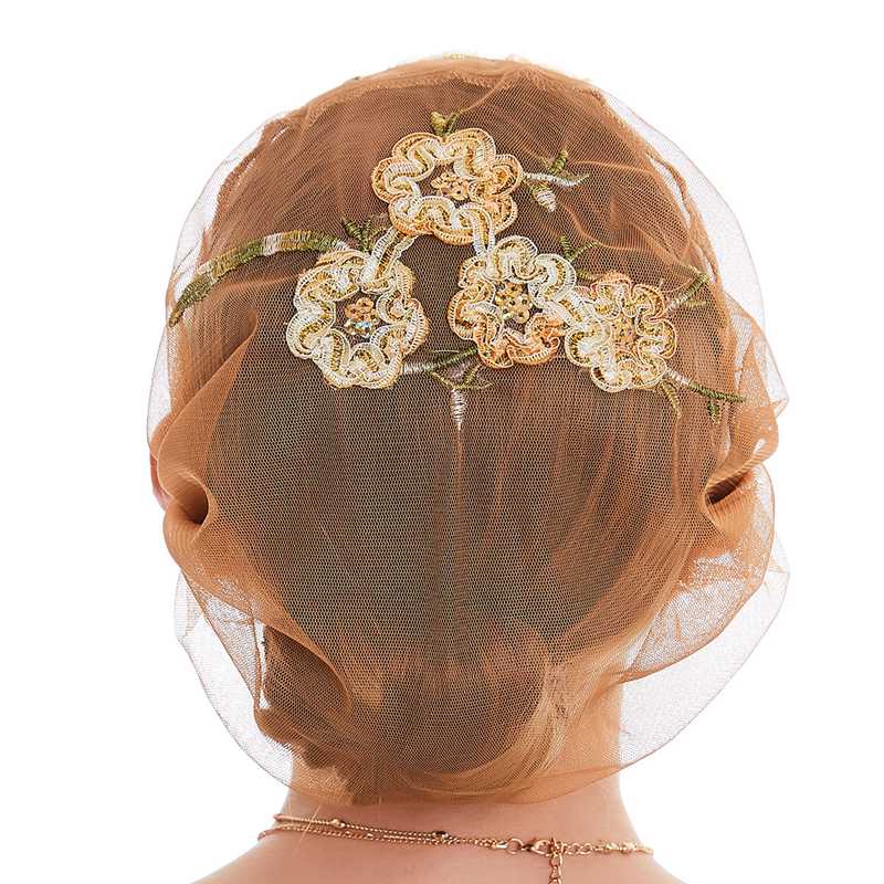 Mode Femmes Musulmanes Arabe Broderie Hijab Casquettes Chapeau Turban