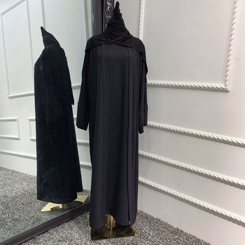 Ensemble 3 pièces pour femme arabe, robe abaya, sans abaya, robe intérieure et foulard