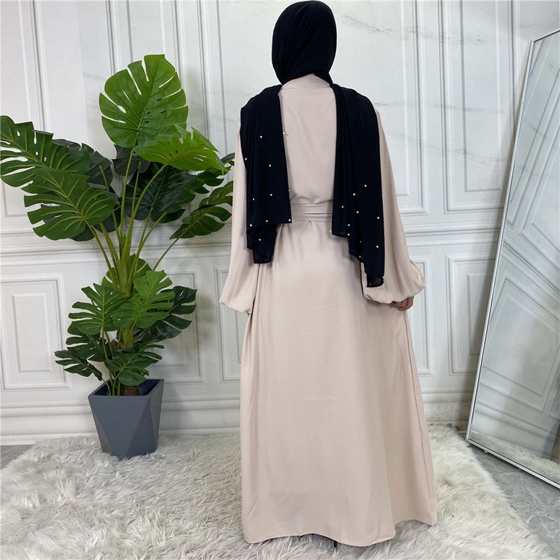 Robe kimono ouverte avec poches et 11 couleurs pour femmes musulmanes