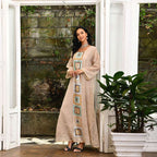 Robe de soirée caftan brodée à paillettes pour femme