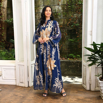 Caftan de luxe pour l'Aïd, robe caftan Jalabiya avec paillettes brodées
