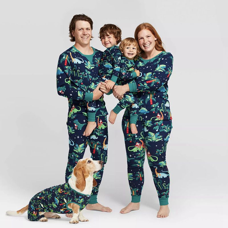 Ensembles de pyjamas de Noël assortis à imprimé dinosaure pour toute la famille