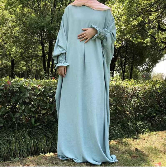 2 Pieces Set Jilbab Robe Prayer Dress With Two Layers Khimar For Arab Women
